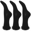 Schwarz - Back - Mädchen Socken mit Rüschen Abschluss (3er Pack)