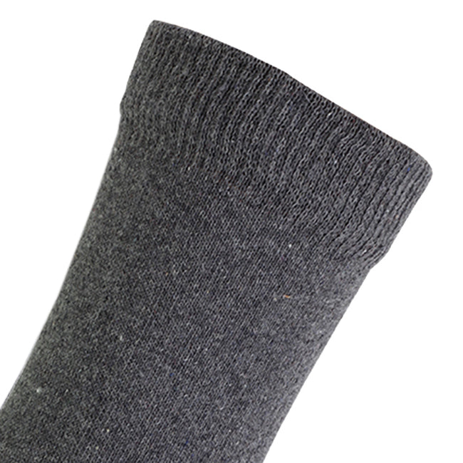 Grau - Back - FLOSO Kinder Schul Socken Unifarben (5 Paar)