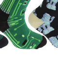 Grün- Marine - Back - FLOSO Kinder ABS Socken (3 Paare)