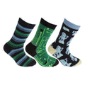 Grün- Marine - Front - FLOSO Kinder ABS Socken (3 Paare)