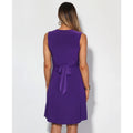 Violett - Side - Krisp Damen Kleid mit Knoten-Design vorne, V-Ausschnitt, kurz, ärmellos