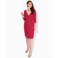 Rot - Side - Krisp Damen Jersey-Kleid in Wickeloptik, mittlere Länge