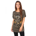 Khaki - Front - Krisp Damen Oversize-T-Shirt mit Tiger-Design