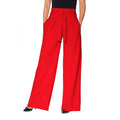 Rot - Front - Krisp Damen Palazzohose mit hoher Taille