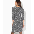 Schwarz-Weiß - Back - Krisp Damen Midi-Kleid mit Wickel-Optik, gemustert