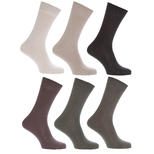 Brauntöne - Front - Herren Socken, 100% Baumwolle, 6er-Pack