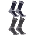 Marineblau-Grau - Front - Herren Arbeitssocken - Socken mit verstärktem Zehenbereich, 4er-Pack