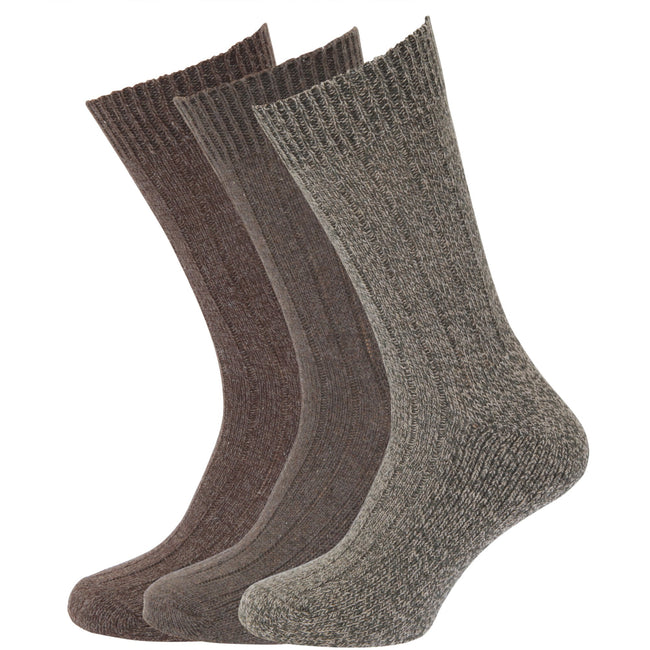 Brauntöne - Front - Herren Socken mit gepolsterter Sohle, 3er-Pack