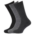 Schwarz-grau - Front - Herren Socken mit gepolsterter Sohle, 3er-Pack