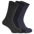 Marineblau-Grau-Blau - Front - Herren Strümpfe - Socken, hoher Wollanteil, 3er-Pack