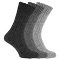Grautöne - Front - Herren Strümpfe - Socken, hoher Wollanteil, 3er-Pack