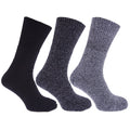 Blautöne - Front - Herren Thermo-Socken, 3er-Pack, Wollanteil