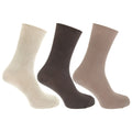 Creme-Braun-Beige - Front - Herren Socken mit Bambus-Anteil, 3er-Pack