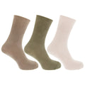 Grün-Beige-Creme - Front - Herren Socken mit Bambus-Anteil, 3er-Pack