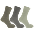Grün-Grau - Front - Herren Socken mit Bambus-Anteil, 3er-Pack