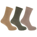 Beige-Grün - Front - Herren Socken mit Bambus-Anteil, 3er-Pack