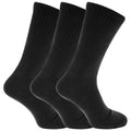 Schwarz - Front - Herren Extra Breite Komfort Fit Socken (3 Paar)