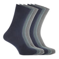 Marineblau-Blau-Grau - Front - Floso Herren Baumwoll-Socken, 6 Paar