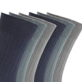 Marineblau-Blau-Grau - Back - Floso Herren Baumwoll-Socken, 6 Paar