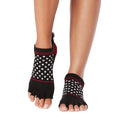 Schwarz - Front - Toesox - Halbzehen-Socken, Mit Silikon-Noppen für Damen