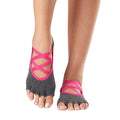 Grau-Pink-Blau - Front - Toesox - Halbzehen-Socken für Damen