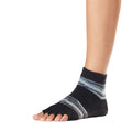 Schwarz-Blau-Grau - Side - Toesox - "Duet" Halbzehen-Socken für Damen