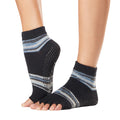 Schwarz-Blau-Grau - Front - Toesox - "Duet" Halbzehen-Socken für Damen