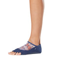 Blau - Side - Toesox - "Luna Santa Fe" Halbzehen-Socken für Damen