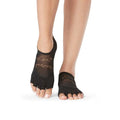 Schwarz - Front - Toesox - "Luna Starpower" Halbzehen-Socken für Damen