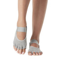 Grau - Front - Toesox - "Mia Nude" Halbzehen-Socken für Damen