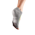 Grau meliert-Limone - Side - Toesox - Tanz-Socken, Halbe Zehe für Damen - Plie