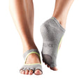 Grau meliert-Limone - Front - Toesox - Tanz-Socken, Halbe Zehe für Damen - Plie