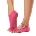 Pink - Back - Toesox - "Luna Bon Voyage" Halbzehen-Socken für Damen