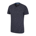 Marineblau - Side - Mountain Warehouse - T-Shirt Henley-Kragen für Herren