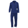 Marineblau - Front - Herren Schlafanzug - Pyjama, Langarm, unifarben