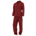 Rot - Front - Herren Schlafanzug - Pyjama, Langarm, unifarben