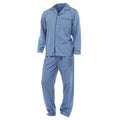 Blau - Front - Herren Schlafanzug - Pyjama, Langarm, unifarben