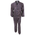 Marineblau - Front - Herren Satin Pyjama mit Muster