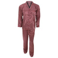 Rot - Front - Herren Satin Pyjama mit Muster