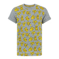 Grau - Front - Pokemon Jungen All-Over Pikachu Design T-Shirt