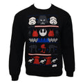 Blau - Front - Star Wars Herren Weihnachtspullover mit Dark-Side-Norwegermuster