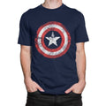 Blau - Lifestyle - Captain America Herren Movie Shield T-Shirt