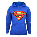 Blau - Front - Damen Kapuzenpullover mit Superman-Logo