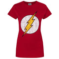 Rot - Front - Flash Damen Distress Logo T-Shirt