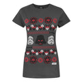 Anthrazit - Front - Star Wars Damen Darth Vader Fair Isle Weihnacht T-Shirt