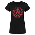 Schwarz - Front - Marvel Damen Hydra Logo T-Shirt