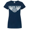 Blau - Front - Captain America Damen Civil War T-Shirt Team Cap