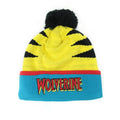 Gelb-Blau - Front - Wolverine Kinder Retro Original Mütze mit Bommel
