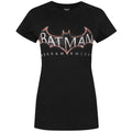 Schwarz - Front - Batman Damen Arkham Knight Logo T-Shirt