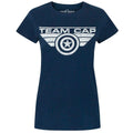 Blau - Front - Captain America Damen Civil War Team Cap Distress T-Shirt